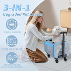 Rolling Pet Carrier with Detachable Wheels - 18x11x11 TSA Airline Approved for Southwest Delta United American, Soft Sided Expandable Travel Bag for Small Dogs & Cats up to 15Lbs, Fits Under Seat