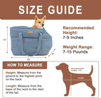 Plush Dog Purse Carrier for Small Dogs, Soft Dog Tote Bag with Safety Harness Clip, Cozy Pet Carrier for Dogs Under 15 lbs, Comfortable Dog Shoulder Carrier for Travel, Light Blue