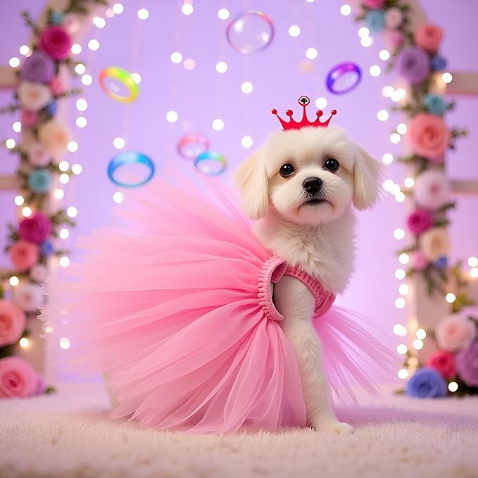 Pink Pet Puppy Small Dog Lace Skirt Princess Tutu Dress Clothes Apparel Pet Costumes Dog Dresses Pet, Apparel and Accessories, Dresses