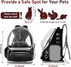 Pawstrip Cat Backpack Carrier with Large Space Bubble Window, Airline Approved Breathable Pet Carrier for Small Dogs Cats up to 15lbs, Foldable for Travel Hiking & Outdoor Use