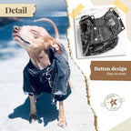 Cool Dog Jean Jacket Small Puppy Outfits Frenchie Clothes Denim Coats for Small Medium Dogs Cats Boys Girls Pet Vest Dog Shirt Clothing Doggy Costume (Black Print, XL（Suggest 12-16 lbs）)