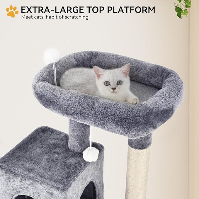 YITAHOME 70.8in Cat Tree Tower for Indoor Cats: Multi-Level Kittens Pet Play House Condo Furniture Activity Center with Scratching Posts Stand, Light Grey