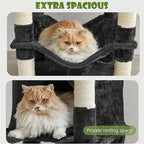 78.8" Large Cat Tree Tower for Indoor Kitties, Multi-Level Furniture Activity Center for Tall Cat Condo with Cozy Perches,Sisal Scratching Posts,Hammock and Basket (78.8 inch Dark Gray)