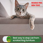 Petslucent Cat Scratch Furniture Protector Tape, Double Sided Clear Sticky Paws Guards for Carpet, Sofa, Couch, Door (4''x 15 Yards, Blue)