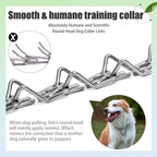 Stainless Steel Curved Prongs Dog Training Collar Adjustable Pet Pinch Collar for Dogs with The Swivel Ring 22in x 3.0mm (Neck Size up to 18in) M/L