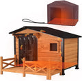 Outdoor Dog House Heated Dog Kennel with Insulated & Heating Pad Large Dog Kenne for Small & Medium & Large Dogs in Winter,All-Around Heavy-Duty Iron Frame