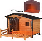 Outdoor Dog House Heated Dog Kennel with Insulated & Heating Pad Large Dog Kenne for Small & Medium & Large Dogs in Winter,All-Around Heavy-Duty Iron Frame