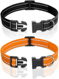 PaiPaitek Replacement Shock Collar Strap with Metal Ring, Reflective Nylon, Black/Orange, 3/4 Inch x 28 Inch, Compatible with Multiple Training Collars, 2 Packs