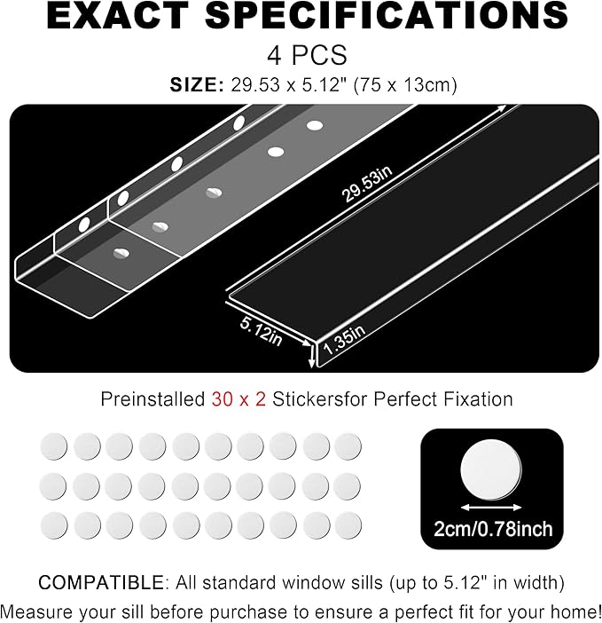 Ultra Clear Window Sill Protector - Scratch & Chew Proof Pet Guard for Dogs & Cats, Easy Install Transparent Ledge Cover, No Residue