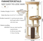 Cat Tree for Large Cats, 50'' Multi-Level Cat Tower for Indoor Cats, Sturdy Design with 6 Sisal Scratching Posts 1 Board, Space Capsule Perch, Hanging Plush Ball & Easy Assembly