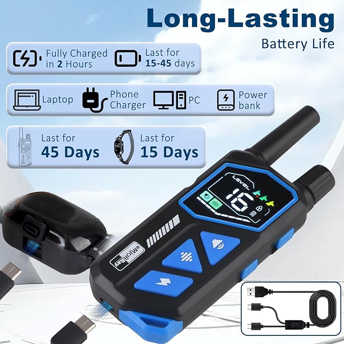 Remote Dog Training Collar Rechargeable IPX7 Waterproof with Beep Vibration & LED Flash Modes 3300ft Range for Small Medium Large Dogs