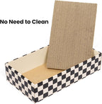 Cat Scratcher Box with 4 Scratching Pads&2 Separate Cardboard Boxes,2-in-1 Cardboard Cat Scratch for Multiple Kitten Interactive Play,Birthdays Holiday Toys Gift,Checkered-Ball Toy