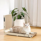 Cat Scratcher, 25.3 Inch Double Sided L Shape Cat Scratching Board, No Assembly Cat Scratch Pads with Ball Toy, Cat Scratchers for Indoor Cats & 3X Catnip, Large