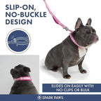 Spark Paws Martingale Dog Collar – Cushioned Slip-On Training Collar, Heavy Duty, Safety-Tested No-Buckle Collar for Medium & Large Dogs - Pink - B