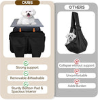 Dog Purse Carrier, Small Dog Cat Puppy Outdoor Portable Bag, Foldable Breathable 3‑Speed Zipper Access Pet Travel Bag with Large-Capacity Pockets, 15 lbs Capacity,Black