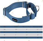 Mikivery Martingale Dog Collar Nylon Adjustable and Safety Training Colourful Comfortable Metal Buckle Pet Collars for Small Medium and Large Dogs(Haze,M)