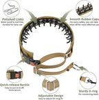 Mayerzon Martingale No Pull Collar for Medium Large Dogs German Shepherd Doberman Pitbull, Patented Anti Pull Correction Dog Collar for Walking Training, Reflective, Adjustable, Hidden(M, Khaki)