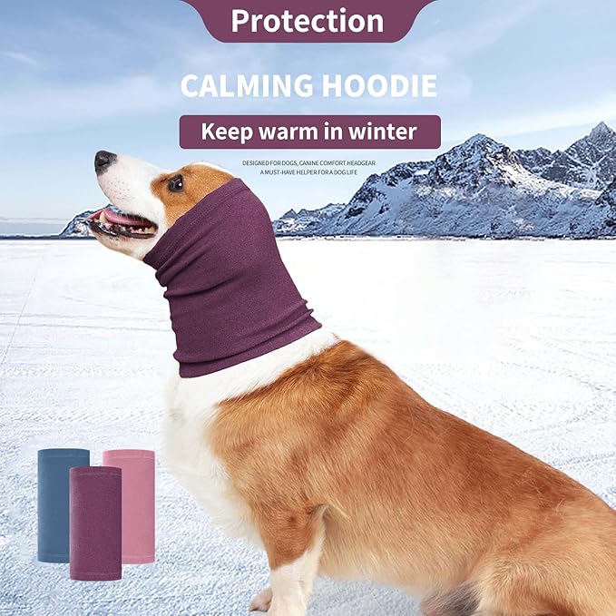 Nanaki Dog Calming Hoodie Ear Wraps for Dogs, Ear Protection Dog Fireworks Ear Head Muffs Dog Warp Anxiety Relief, Dog Hematoma Ear Wrap, Dog Head Cover The Grooming and Force Drying Dog Ear Protector