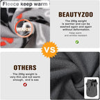 BEAUTYZOO Small Dog Sweater Fleece Vest Winter Jacket, D-Ring Leash Attachment for XS S Puppy Medium Sized Breeds Dogs, Cold Weather Dog Clothes Windproof Keep Warm, Grey Bones Paw XL