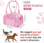 PetsHome Dog Carrier Purse, Pet Carrier, Bling Waterproof Premium Leather Pet Travel Portable Bag Carrier for Cat and Small Dog Home & Outdoor Small Bling Pink