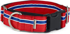 If It Barks - 1.5" Martingale Collar for Dogs - Quick Snap Release Buckle - Adjustable - Nylon - Strong and Comfy - Ideal for Training - Made in USA - Large, Patriotic