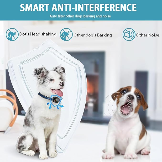 Bark Collar for Small Dogs,No Shock Anti Bark Collar with 3 Adjustable Modes Beep&Vibration,Barking Collar with 6 Adjustable Sensitivity Rechargeable Smart Training Collar (Blue)
