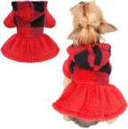 Dog Sweater Fleece Dog Hoodie Winter Puppy Clothes for Small Dogs Boy Girl Pet Cold Weather Doggie Coats Fall Doggy Sweatshirt for Chihuahua Yorkie Cat Sweater Costume, Red Plaid, M