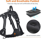 Amazon Basics No-Pull Dog Harness, Adjustable Soft Padded Vest with Reflective Stripes, Large, Black