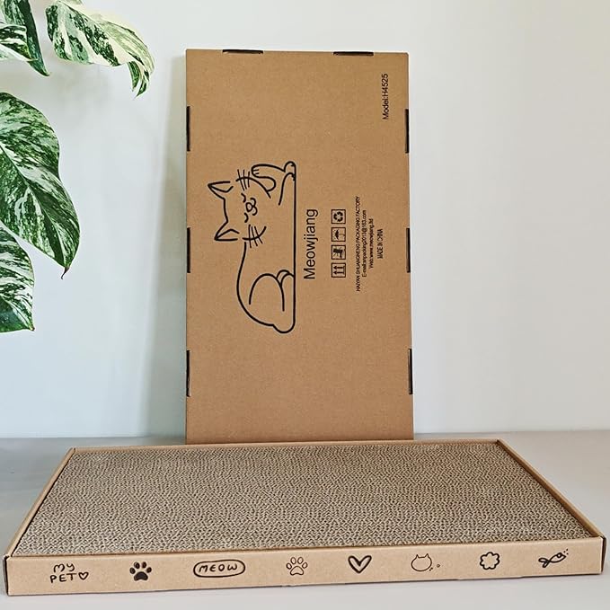 Cardboard Scratcher Pad, Wide Corrugate Cat Scratchers, Cat Scratching, Cat Scratch Pad, Furniture Protectors from Cat Scratching,Double-Sided Design (2PCS)