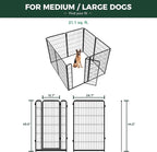 FXW Homeplus Unleashed Indoor Dog Playpen - Stress-Free and Safe Play, Heavy Duty 45 Inch 8 Panels with Washable Pee Pad for Large Dogs, Black│Patented