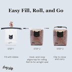(re)zip Reusable Cat Pet Food Storage Bag | 14-Cup Capacity | Airtight Roll-Top Closure | Durable, BPA-Free PEVA | Translucent & Travel-Friendly | Keeps Kibble Fresh & Organized | Machine Washable