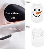 Fitwarm Snowman Dog Christmas Outfit, Holiday Dog Clothes for Small Dogs Boy Girl, Cute Pet Shirt, Black, White, Orange, Small