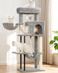Cat Tree, Cat Tower for Indoor Cats, 43.3 inch Cat Tree Tower with Sturdy Steel Tube, Cat Hammock, Cat Condo for Small Cats and Kittens, Cat Scratching Post, Light Gray GCT004SW