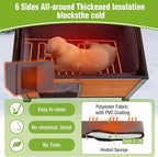 GUTINNEEN Dog House Outdoor, Heated Dog Shelter with Heating Pad, All-Round Insulated Liner, Chew-Proof Metal Frame, Weatherproof Dog Kennel for Winter (Fits Small, Medium, Large Dogs)