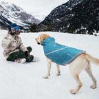 VIVAGLORY Snowrap Dog Coat, Jacket with Harness Hole, Dog Coat for Winter & Cold Weather, Fluffy Warm Fleece Lined Reflective Water Resistant for Puppy, XS, Turquoise