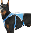 Huntboo Escape Proof Dog Harness, Escape Artist Harness, Reflective Dog Harness with Handle, Durable,Adjustable Vest for Small Medium Large Dogs Walking, Training,and Running Gear(Sea Blue,XL)