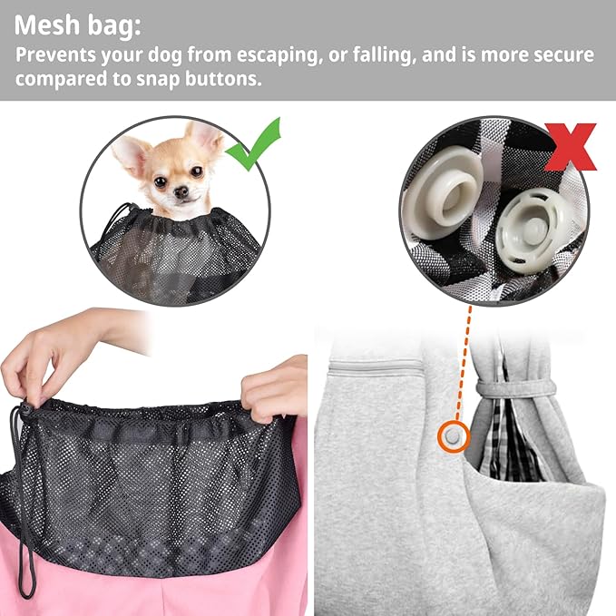 CUBY Dog and Cat Sling Carrier - Hands Free Adjustable Small Pet Sling - Soft Pouch and Tote Design - Suitable for Puppy, Small Dogs Cats Outdoor