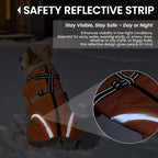 QBLEEV Dog Coat for Medium Dogs, Waterproof Dog Winter Coat with Built-in Harness and D-Ring, Zip Up Pet Cold Weather Coats with Fleece Lined, Warm Snowsuit Gear Vest for Pug Boston Terrier, Orange, M