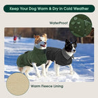 Kuoser Dog Jacket Warm Fleece Lined Dog Coats for Small Dogs, Waterproof Pet Coat Reflective Puppy Snowsuit with Harness Hole for Cold Weather Walking Hiking, Quilted Dogs Winter Vest, Grey, S