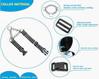 Martingale Collars for Dogs, Heavy Duty Stainless Steel Chain Training Collar, Reflective Nylon Adjustable Collar with Quick Release Buckle, Suitable for Puppy Medium Large Dogs((Black, XS)