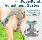 BARKBAY Dog Harness No Pull with ID Tag Pocket - Heavy Duty, Reflective, Easy Control for Large Dogs(Grey,XS)