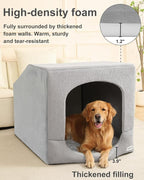Hovicaed Indoor Dog House for Extra Large Medium Small Sized Dogs - Dog Tent with Washable Removable Cover, Pet Orthopedic Dog Cave Bed Egg-Crate Foam Cushion, Inside Dog House Large Space(XXL)