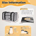 YUDODO 25 lbs Lightproof Soft Sided Large Cat Carrier for Small Dog Pet Airline Approved Travel Bag Puppy Carriers with Side Pockets & Reflective Mesh, Foldable Portable for Outdoor Car Grey