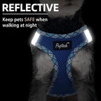 PUPTECK Dog Harness and Leash Set for Small Medium Dogs No Pull Step-in Soft Mesh Puppy Cat Vest Harnesses Reflective at Night, Blue S