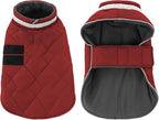 KAMA BRIDAL Dog Winter Coat Warm Padded Puppy Jacket Windproof Water Resistant Clothes for Small Medium Large Pets Christmas Sweater Outfit Vest(Red, S)