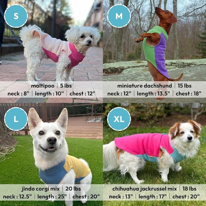 Gooby Half Stretch Fleece Vest Sweater - Purple, X-Large - Warm Pullover Jacket with D-Ring Leash - Winter Small Dog Coat - Cold Weather Clothes for Small Dogs Boy or Girl