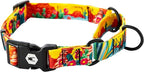 Wolfgang Heavy Duty Martingale Dog Collar with Quick Release Nylon Buckle for Walking & Training, PackLeader Print, Small