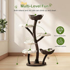 Generic 59In Flower Shaped Cats Tree with Scratching Posts Unique Nest Jumping Platform Dtachable Multi Level Pets Furniture for Large & Multi-Cats Homes