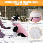 iBuddy Dog Winter Coat for 2X- Large Dogs, Easy on XXL Dog Snow Jacket Velcro Waterproof Pet Puffer Clothes with Harness Hole Adjustable Reflective Quilted Pet Cold Weather Vest for Girl Female