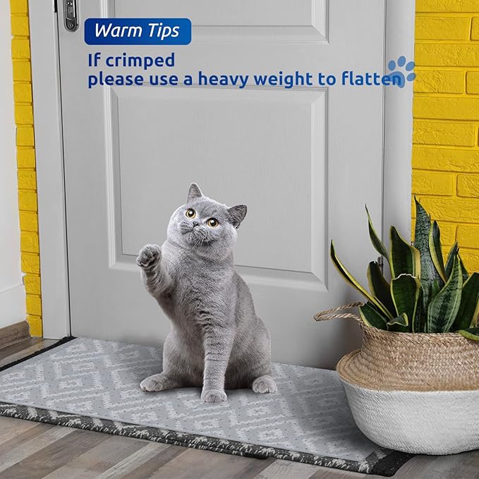 Carpet Protector for Pets Carpet Protector for Doorway, Anti Scratch Under Door Cat Scratch Protector Mat, Cat Barrier Mat Easy to Cut Plastic Stopper (Clear, 3.6FT-2pack)